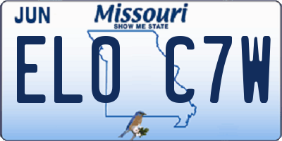 MO license plate EL0C7W