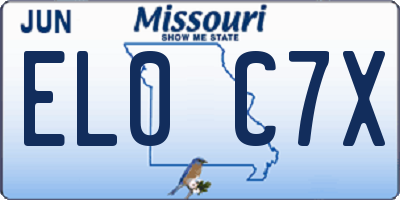 MO license plate EL0C7X