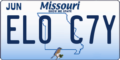 MO license plate EL0C7Y