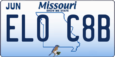 MO license plate EL0C8B