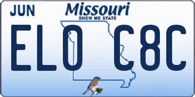 MO license plate EL0C8C