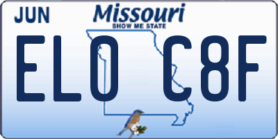 MO license plate EL0C8F