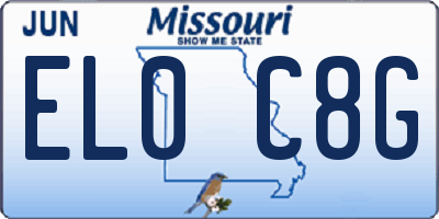 MO license plate EL0C8G