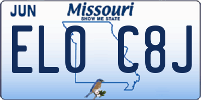 MO license plate EL0C8J