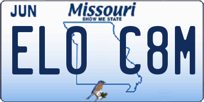MO license plate EL0C8M
