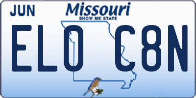 MO license plate EL0C8N