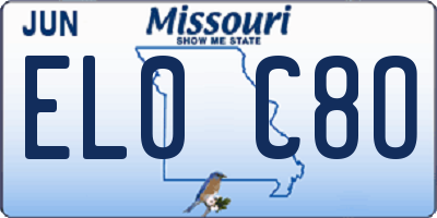MO license plate EL0C8O