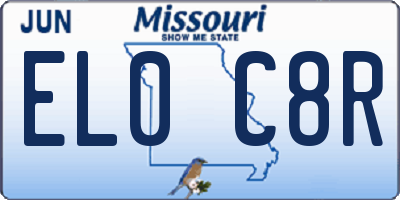 MO license plate EL0C8R