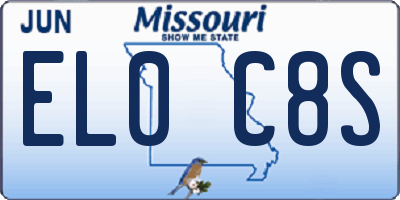 MO license plate EL0C8S