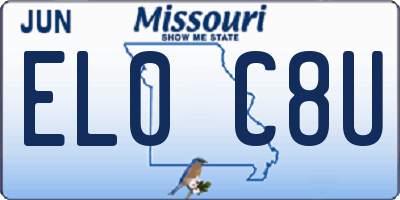 MO license plate EL0C8U