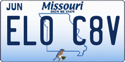 MO license plate EL0C8V