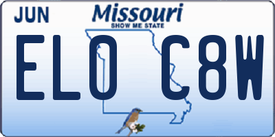 MO license plate EL0C8W