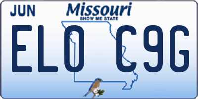 MO license plate EL0C9G