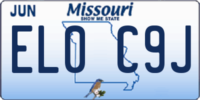 MO license plate EL0C9J