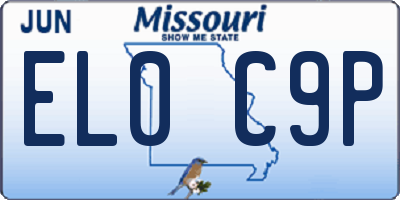 MO license plate EL0C9P