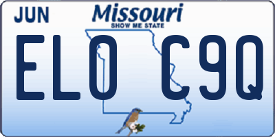 MO license plate EL0C9Q