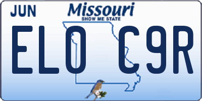 MO license plate EL0C9R