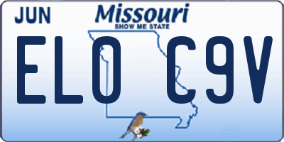 MO license plate EL0C9V