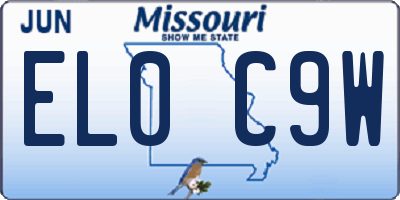 MO license plate EL0C9W