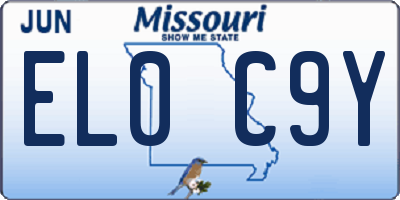 MO license plate EL0C9Y