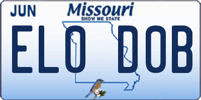 MO license plate EL0D0B