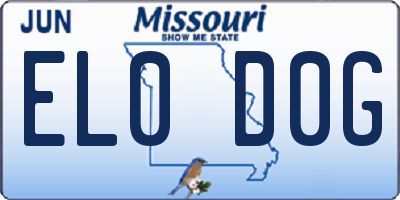 MO license plate EL0D0G