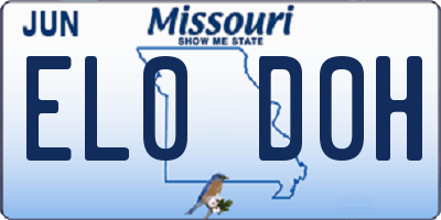 MO license plate EL0D0H