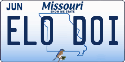 MO license plate EL0D0I