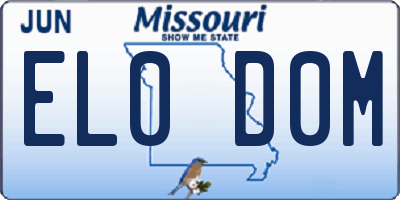 MO license plate EL0D0M