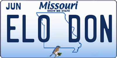 MO license plate EL0D0N