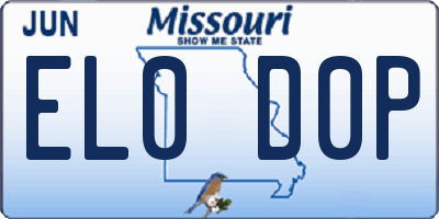 MO license plate EL0D0P