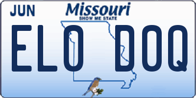 MO license plate EL0D0Q