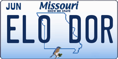 MO license plate EL0D0R