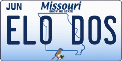 MO license plate EL0D0S