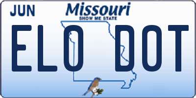 MO license plate EL0D0T