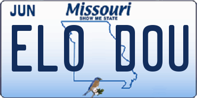 MO license plate EL0D0U