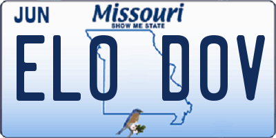 MO license plate EL0D0V