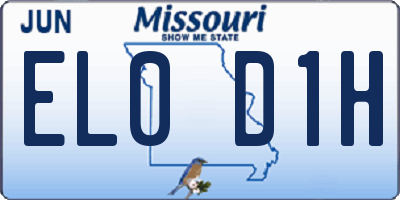 MO license plate EL0D1H