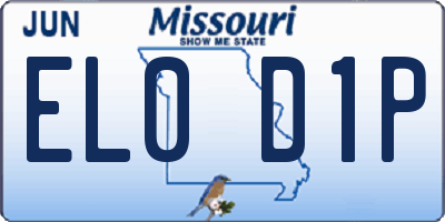 MO license plate EL0D1P