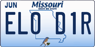 MO license plate EL0D1R