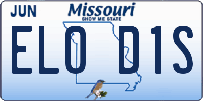 MO license plate EL0D1S