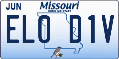 MO license plate EL0D1V