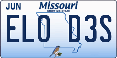 MO license plate EL0D3S