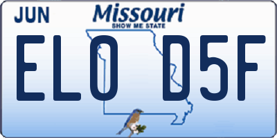 MO license plate EL0D5F