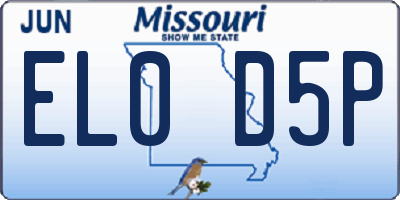 MO license plate EL0D5P