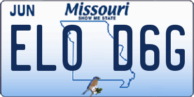 MO license plate EL0D6G