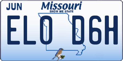 MO license plate EL0D6H