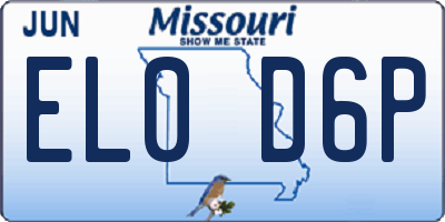 MO license plate EL0D6P