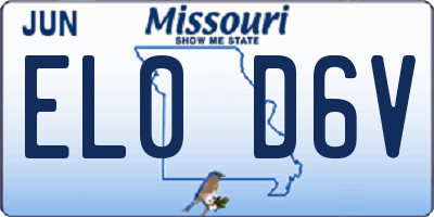 MO license plate EL0D6V
