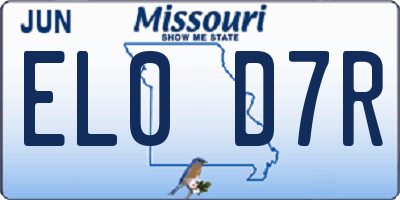 MO license plate EL0D7R